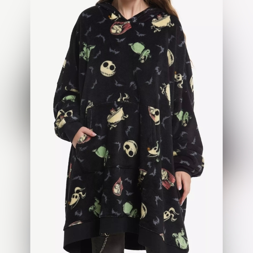 Our Universe The Nightmare Before Christmas Icons Fuzzy Oversized Hoodie